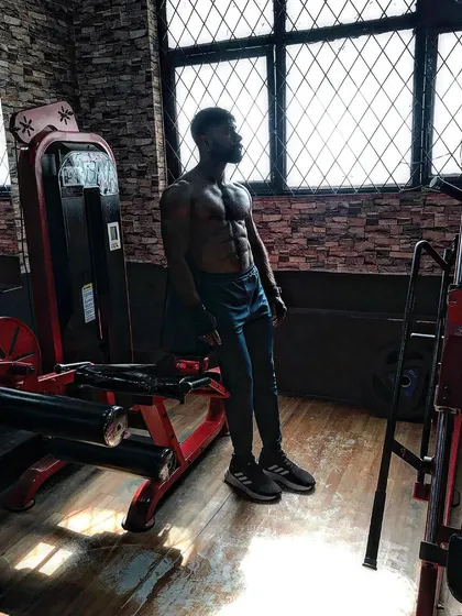 A quiet moment of reflection in the gym.