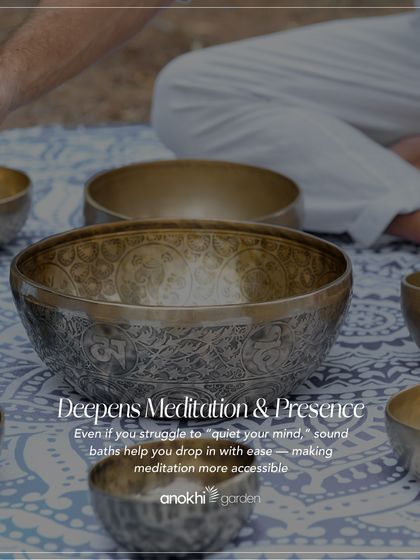 Sound baths help deepen meditation and presence. Even if you struggle to quiet your mind, the vibrations help you drop in with ease, making meditation more accessible.