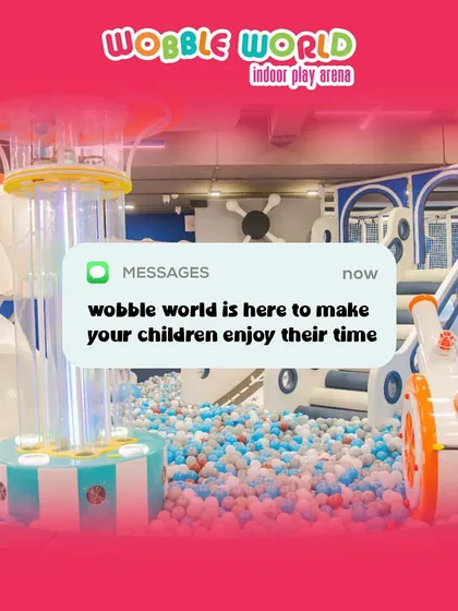 A message of fun pops up over our vibrant ball pit. We are always here to make sure your children have an amazing time.