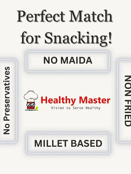 We've found the perfect match for snacking: no maida, no preservatives, non fried, and millet based. It's the perfect combination of taste and nutrition.
