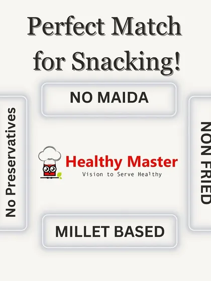 We've found the perfect match for snacking: no maida, no preservatives, non fried, and millet based. It's the perfect combination of taste and nutrition.