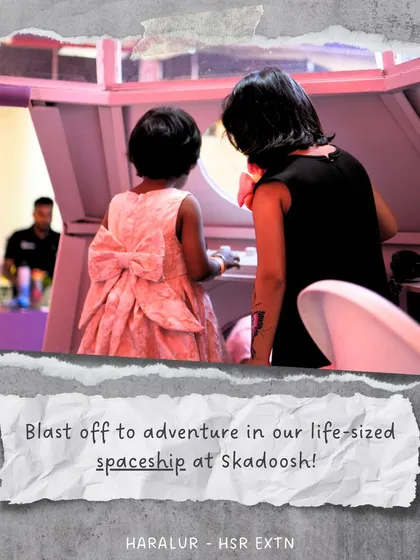 Ready for a space mission? Kids love taking the captain's seat in our life-sized spaceship, pressing all the buttons and imagining journeys to other planets.