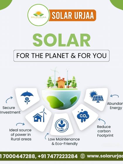 **Solar is for the planet and for you.** This graphic illustrates the many benefits, from being a secure investment and ideal for rural areas to reducing your carbon footprint with a low-maintenance, eco-friendly system.
