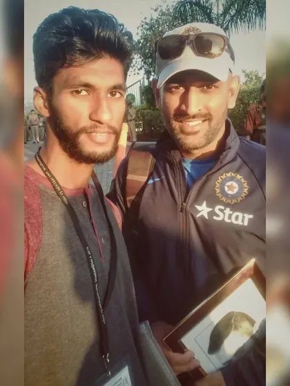 A cherished moment meeting the legend, MS Dhoni, and gifting him a piece of my art. My work is a bridge that connects me to the heroes who inspire me and so many others.
