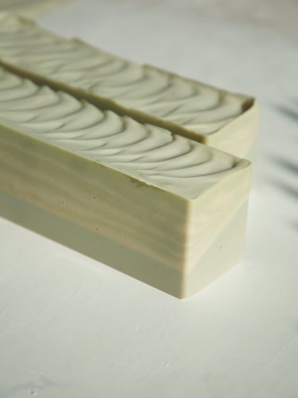 My most refreshing bar, 'Minty Breeze', with its beautiful textured top and cool green hues.