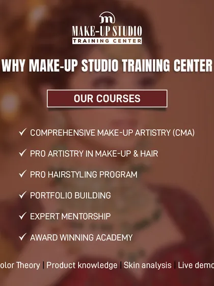 I offer a clear path to a professional career. My courses are structured to provide everything you need, from comprehensive makeup and hair training to portfolio building and expert mentorship, all within an award-winning academy.