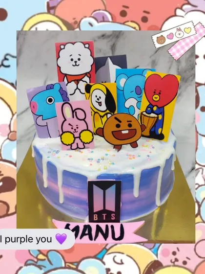 I purple you! Another version of my popular BTS cake for all the K-drama and K-pop fans out there.