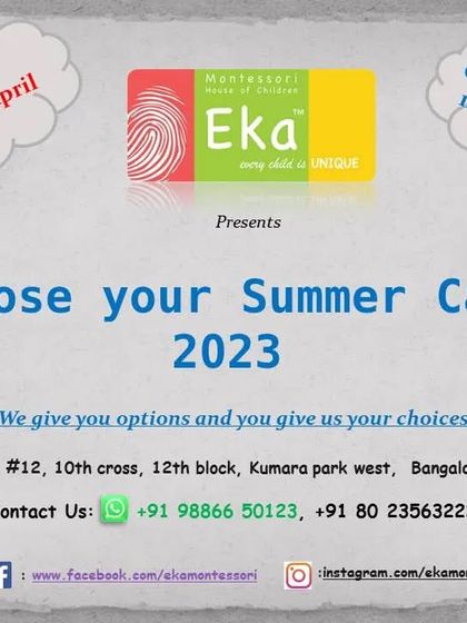 Announcing our "Choose Your Summer Camp 2023". We provide the options, and you make the choices for a customized and fun-filled summer.