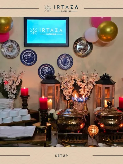 A festive setup for a home party, featuring decorative plates on the wall, lanterns, and balloons. This shows my versatility in creating a celebratory mood for more casual, intimate events.