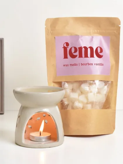 You can buy our wax melts separately or with a diffuser. They are available in mini hearts and flowers in your favorite fragrance.