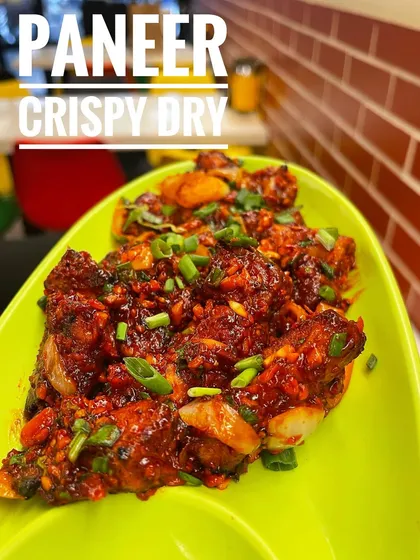 My Paneer Crispy Dry is a tempting starter. Crispy paneer pieces are tossed in a spicy and tangy sauce, making it a flavourful treat.