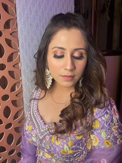 Another angle of the eye makeup, showing the beautiful blending and soft glam finish.