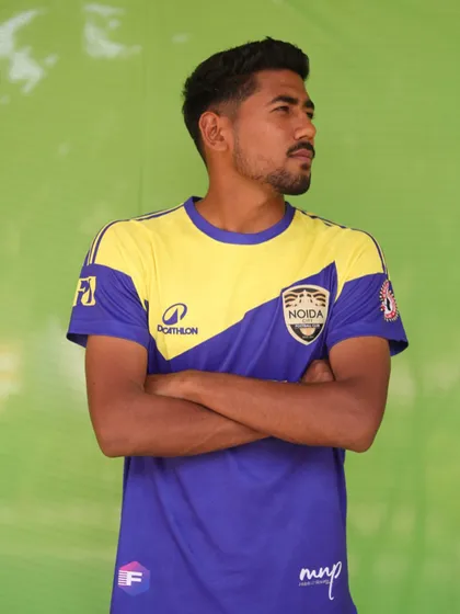 Our captain, a true leader, wearing the team's colors with pride.