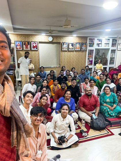 A selfie with the wonderful participants of the Namba Aathu Katcheri workshop. The energy and dedication in the room were truly inspiring.