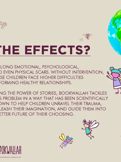 What are the effects of trauma? Lifelong scars. We tackle this problem using the scientifically proven power of stories to help children unravel their trauma and build a better future.