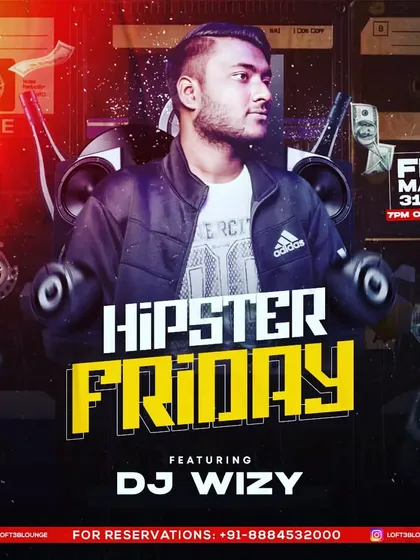 Another version of the "Hipster Friday" flyer, emphasizing the hip-hop and urban music vibe for the night.