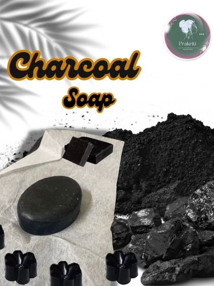 This is my Activated Charcoal soap, a customer favorite for clear skin. The flower-shaped bars are made with pure charcoal powder to detoxify your skin.