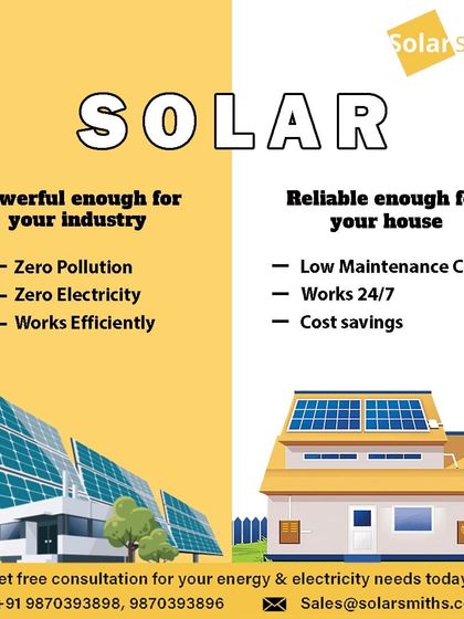 My solar solutions are powerful enough for your industry and reliable enough for your house. I cater to all scales with zero pollution and 24/7 operation.