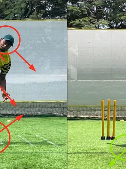 This leg spinner had an unsettled and collapsed action. Through a complete action reconstruction, we established a well-aligned foot and body position, leading to a much stronger and more effective delivery.