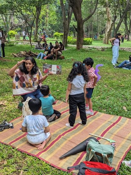 Photos from our very first session, reading 'Room on the Broom'. This is where it all began, with a classic story and a small group of enthusiastic kids.