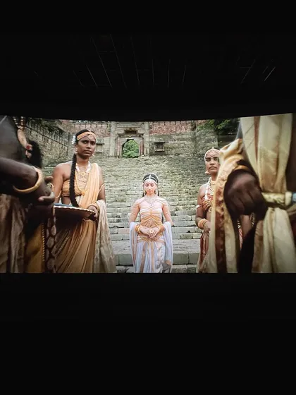 Another angle from my scene in 'Ponniyin Selvan 2'. The set design, costumes, and sheer number of artists involved created an atmosphere that felt truly historical.