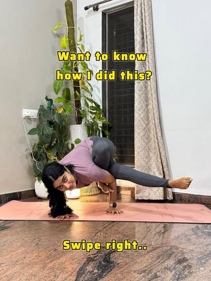 A still shot of this fun arm balance. Want to know how I did it? It's all about breaking it down into smaller steps.