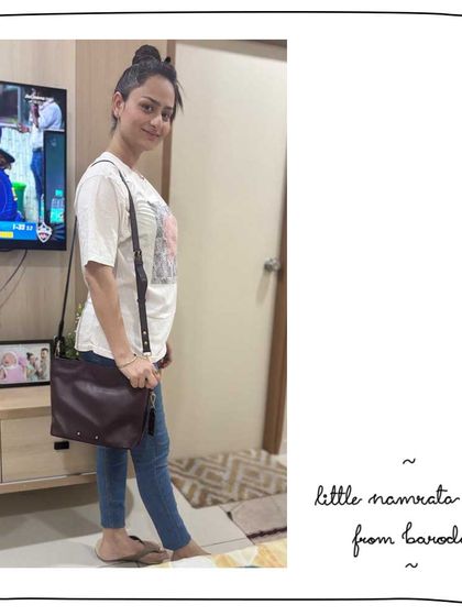 Dilvi's sister in Baroda with her Little Namrata in Aubergine. This deep, rich purple is a beautiful and unique color.