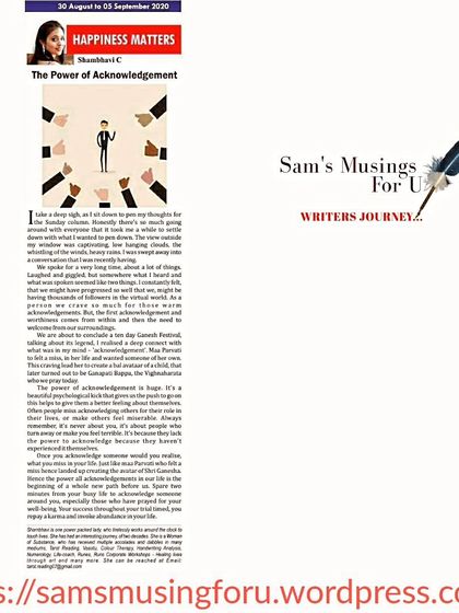 Shambhavi - Workshops & Public Speaking Words of Wisdom: My Books & Columns photo 31