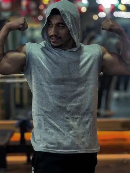 Capturing the holiday pump. Even during celebrations, our members find time to get a workout in and flex their hard-earned results.