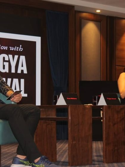 A great panel discussion involves active listening and non-verbal cues. Here, both Pragya and I are fully immersed in the conversation at the TEDx event.