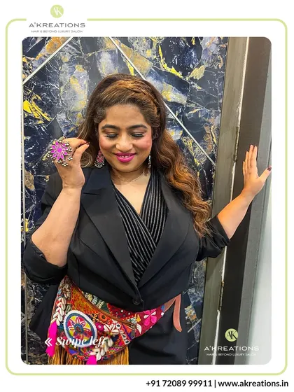 A second look at the complete glamour styling for RJ Malishka. Our makeup artistry extends beyond just the face; we consider the entire aesthetic, including hair and styling, to create a cohesive and polished look for any high-profile event or special occasion.