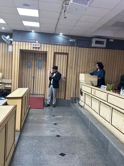 An interactive Q&A session during the panel discussion at the Indian Law Institute. I believe in fostering an open dialogue with students.