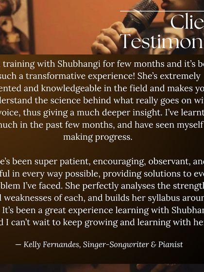 Every student is different, so I build a custom syllabus around their strengths, weaknesses, and musical interests. This testimonial highlights my patient, observant, and encouraging approach to teaching.