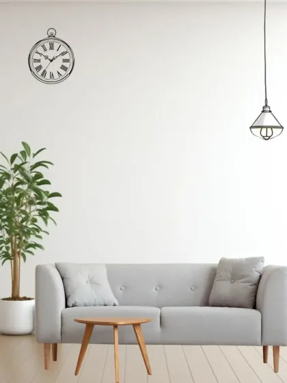 A visual representation of how small changes can make a big impact. We start with a blank canvas, a simple sofa and a plant.