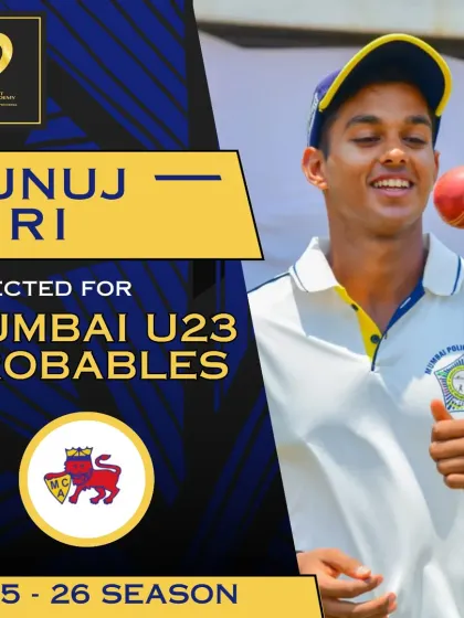 The next generation is ready. Congratulations to Aunuj Giri on being selected for the Mumbai U23 Probables.