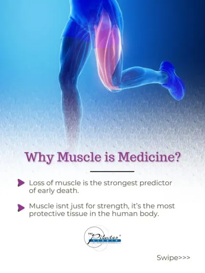 Why is muscle medicine? Because the loss of muscle is one of the strongest predictors of early aging and poor health. It's the most protective tissue in the human body, and we help you build and maintain it.