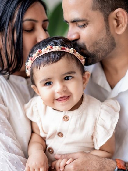 A close-up family portrait, full of love and affection.