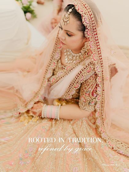 Rooted in tradition, refined by grace. This bride is a vision in her pastel lehenga for her Anand Karaj ceremony, a look we styled to feel serene, modern, and deeply personal.