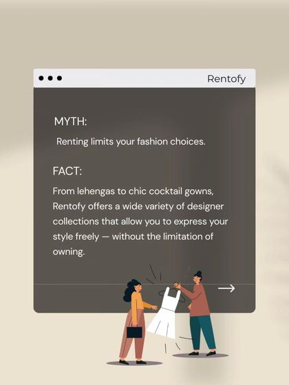 Myth: Renting limits your fashion choices. Fact: My collection is huge! From lehengas to gowns, you have endless options to express your style.