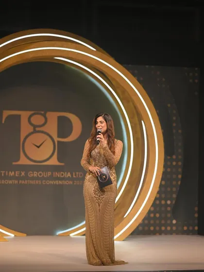 A wider shot of me on the Timex stage. I love having the freedom to move around and engage with the entire room.
