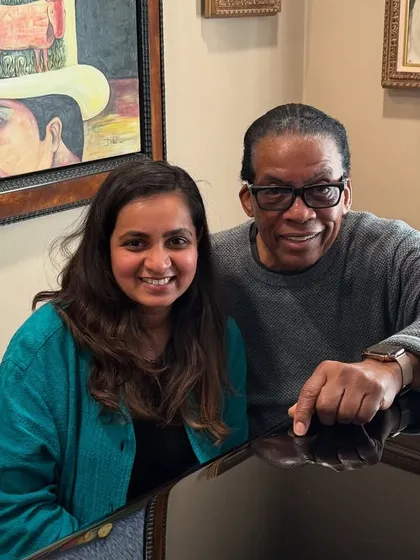 Sitting at the piano with Herbie Hancock. This is a memory I will carry in my heart for the rest of my life.