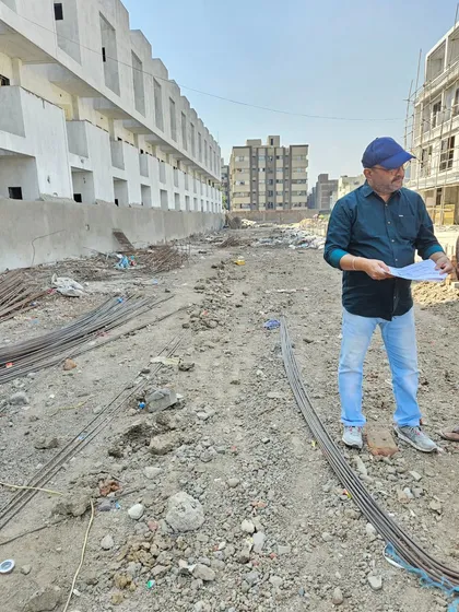 Another view of an on-site consultation for a large construction project. I provide guidance for all types of properties, including large-scale residential buildings.
