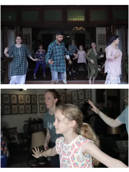 A mix of focus and fun during a rehearsal for a destination wedding. We ensure every participant, no matter their age or experience, feels comfortable and enjoys the process.