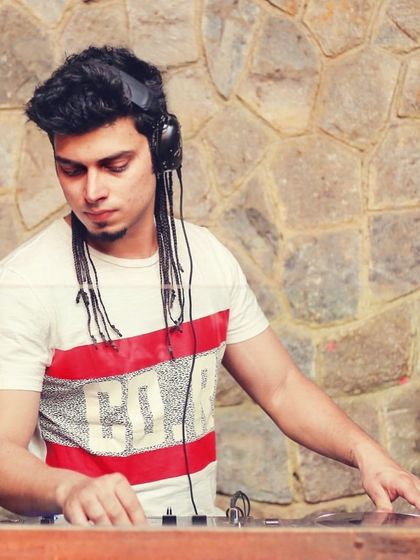 Behind the decks at Lord of the Drinks in Connaught Place, New Delhi. A classic shot that captures my focus and dedication to the craft.