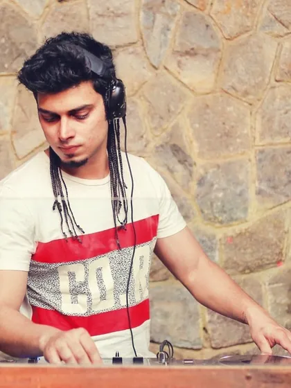 Behind the decks at Lord of the Drinks in Connaught Place, New Delhi. A classic shot that captures my focus and dedication to the craft.