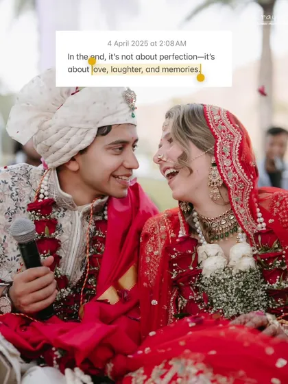 In the end, it's not about perfection, it's about love, laughter, and memories. This candid shot of the couple sharing a laugh during their ceremony perfectly captures that sentiment.