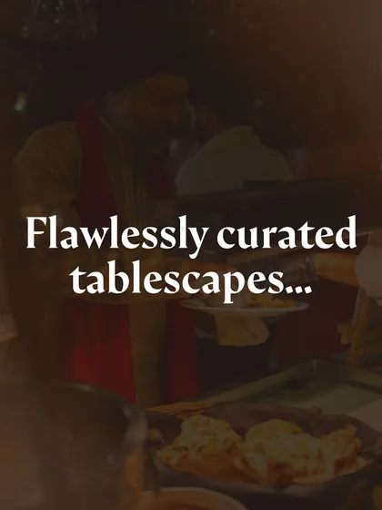 A graphic highlighting our flawlessly curated tablescapes.