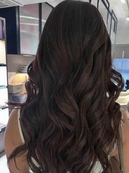 A rich mocha balayage gives a subtle, sophisticated lift to dark hair. It adds dimension without a drastic color change, perfect for a first-timer.