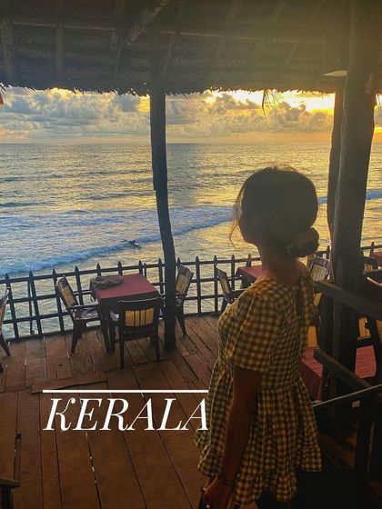 Watching the sunset from a beach shack in Kerala. The coastline of South India offers some of the most picturesque views.