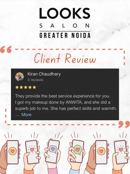 Kiran's review specifically mentions the "perfect skills and warmth" of our makeup artist Anwita. This combination of technical expertise and personal connection is central to my salon's philosophy.